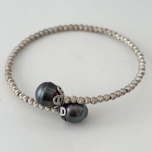 Macys Womens Sterling Sliver Pearl Bracelet